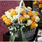 (한국) 노란 장미 꽃바구니